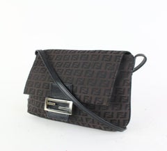 Fendi Dark Brown Monogram FF Zucca Mamma Crossbody Flap Bag 910ff3