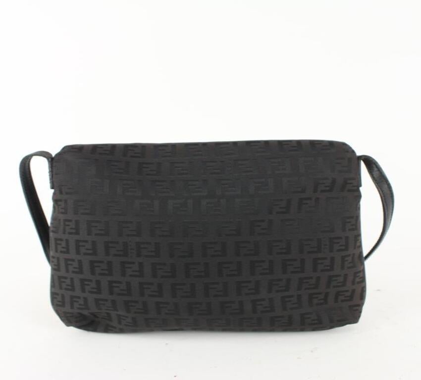 Black Fendi Dark Brown Monogram FF Zucca Mamma Crossbody Flap Bag 910ff3 For Sale
