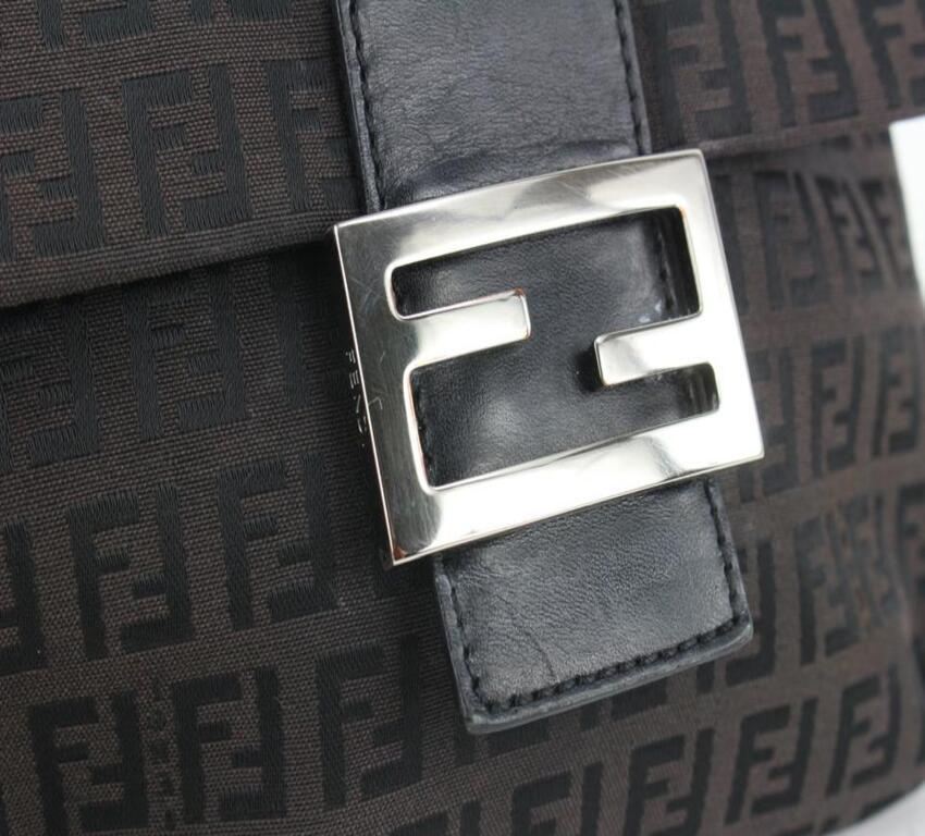 Fendi Dark Brown Monogram FF Zucca Mamma Crossbody Flap Bag 910ff3 For Sale 1