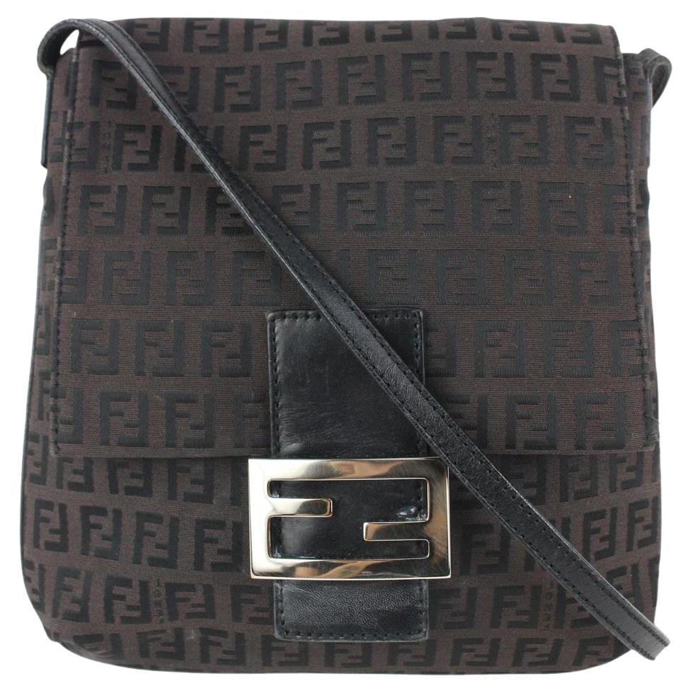Fendi Dark Brown Monogram FF Zucca Mamma Crossbody Flap Bag 910ff3 For Sale