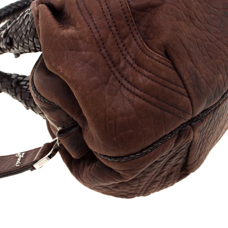 Fendi Dark Brown Pebbled Leather Spy Bag 4