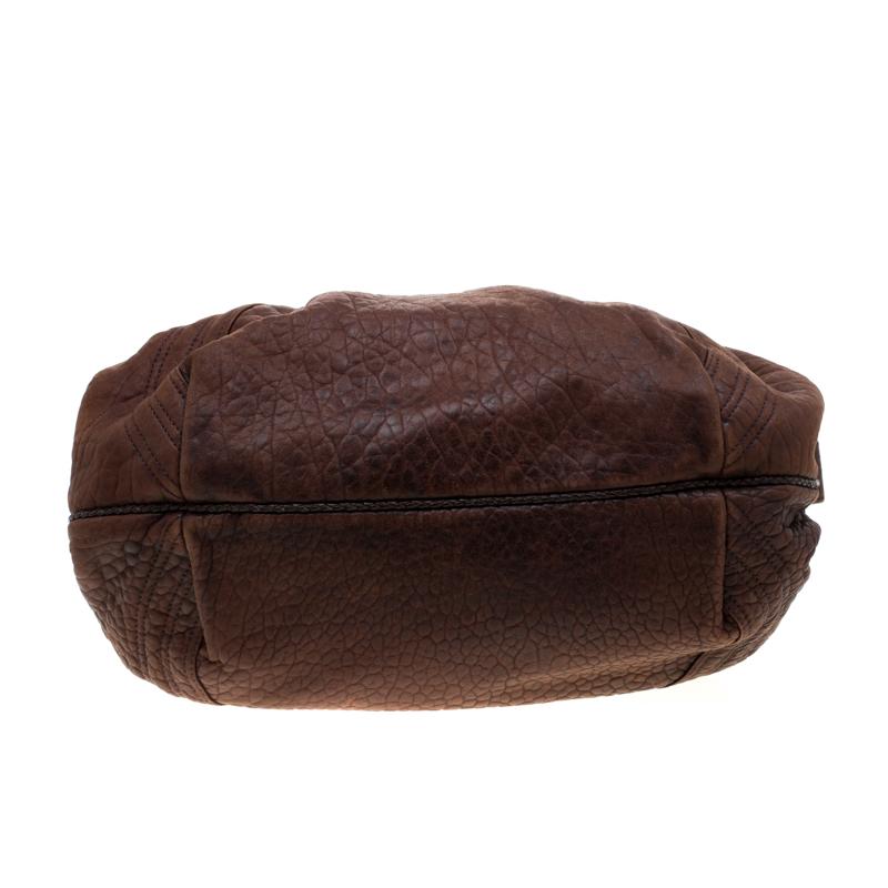 Women's Fendi Dark Brown Pebbled Leather Spy Bag