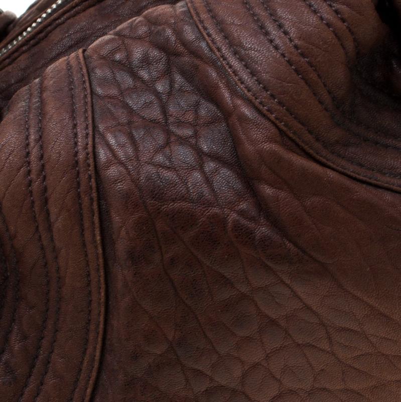 Fendi Dark Brown Pebbled Leather Spy Bag 3