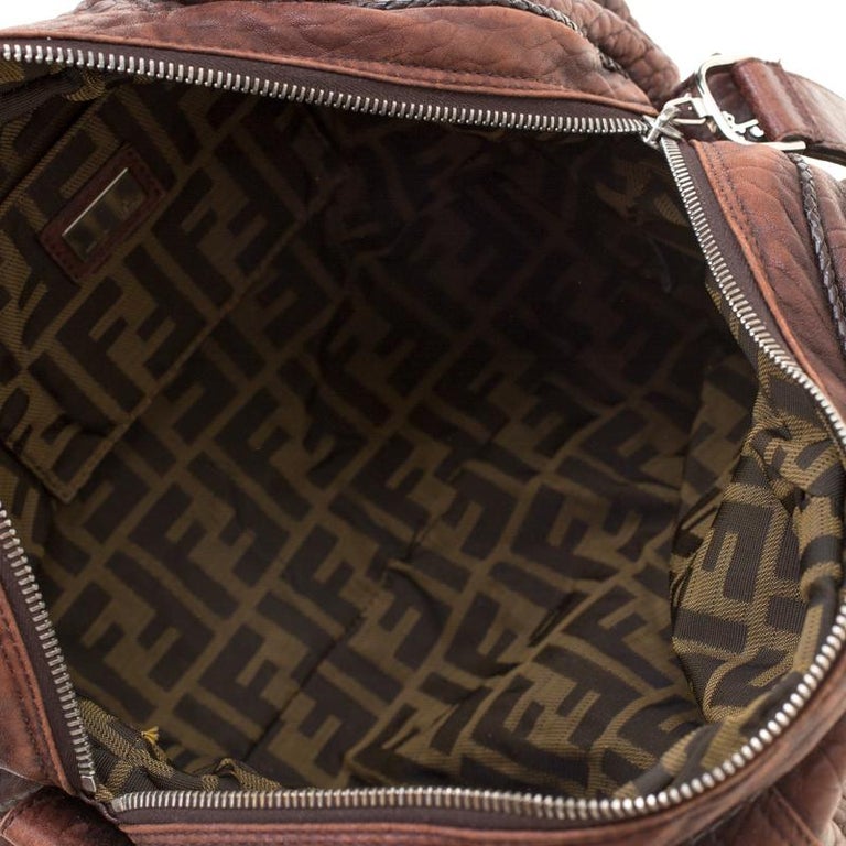 Fendi Dark Brown Pebbled Leather Spy Bag at 1stDibs