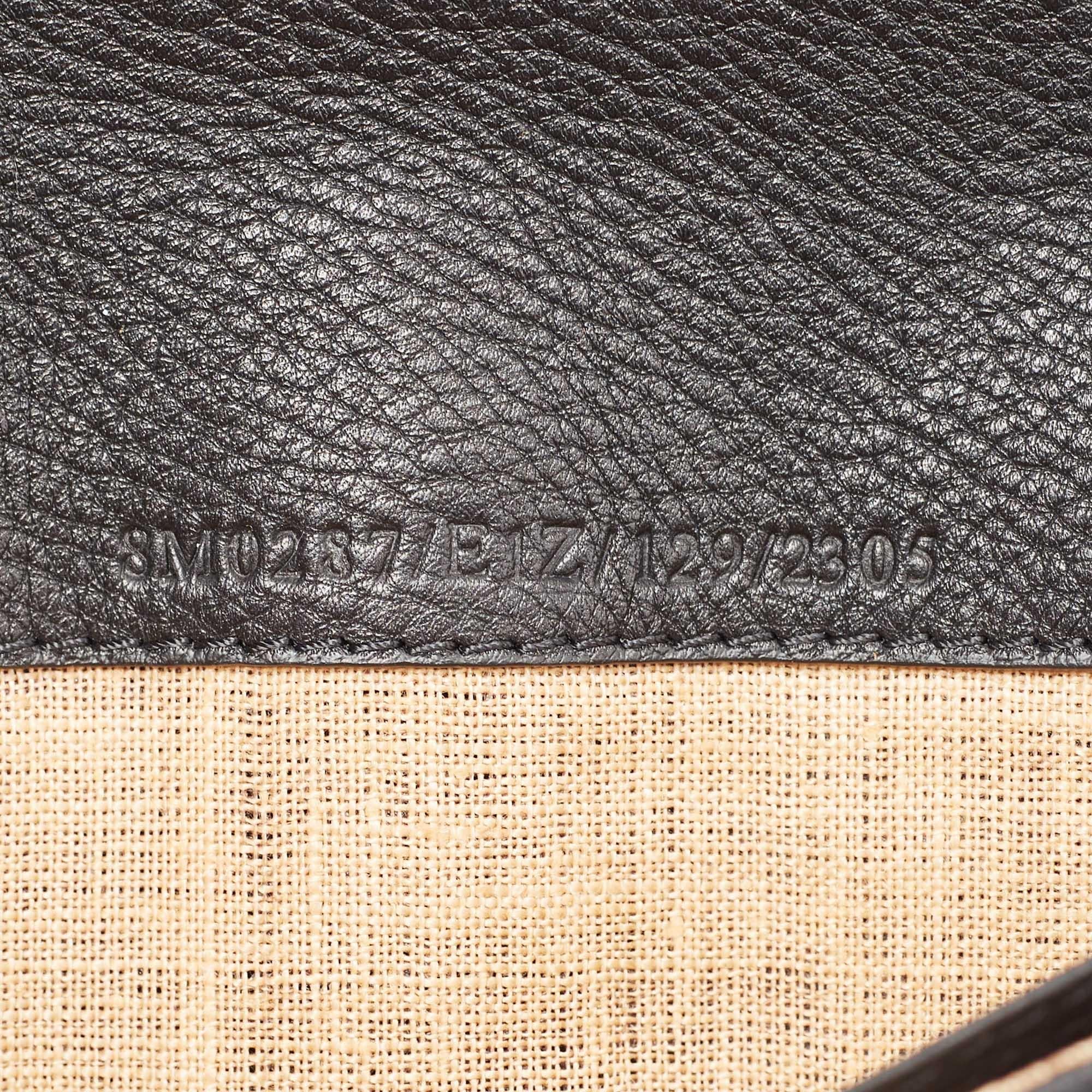 Fendi Dark Brown/Red Selleria Leather Flap Clutch For Sale 2