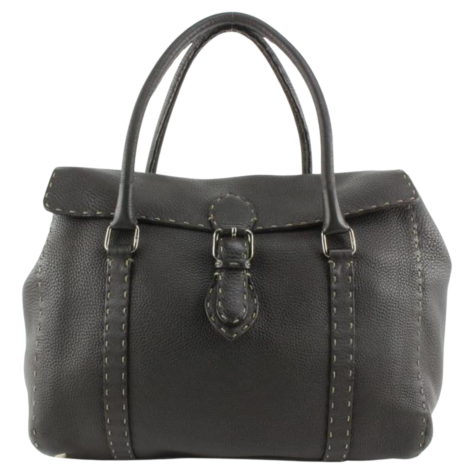 Fendi Selleria Marrón Oscuro Piel Linda Bolso Bandolera 1221f19 en venta