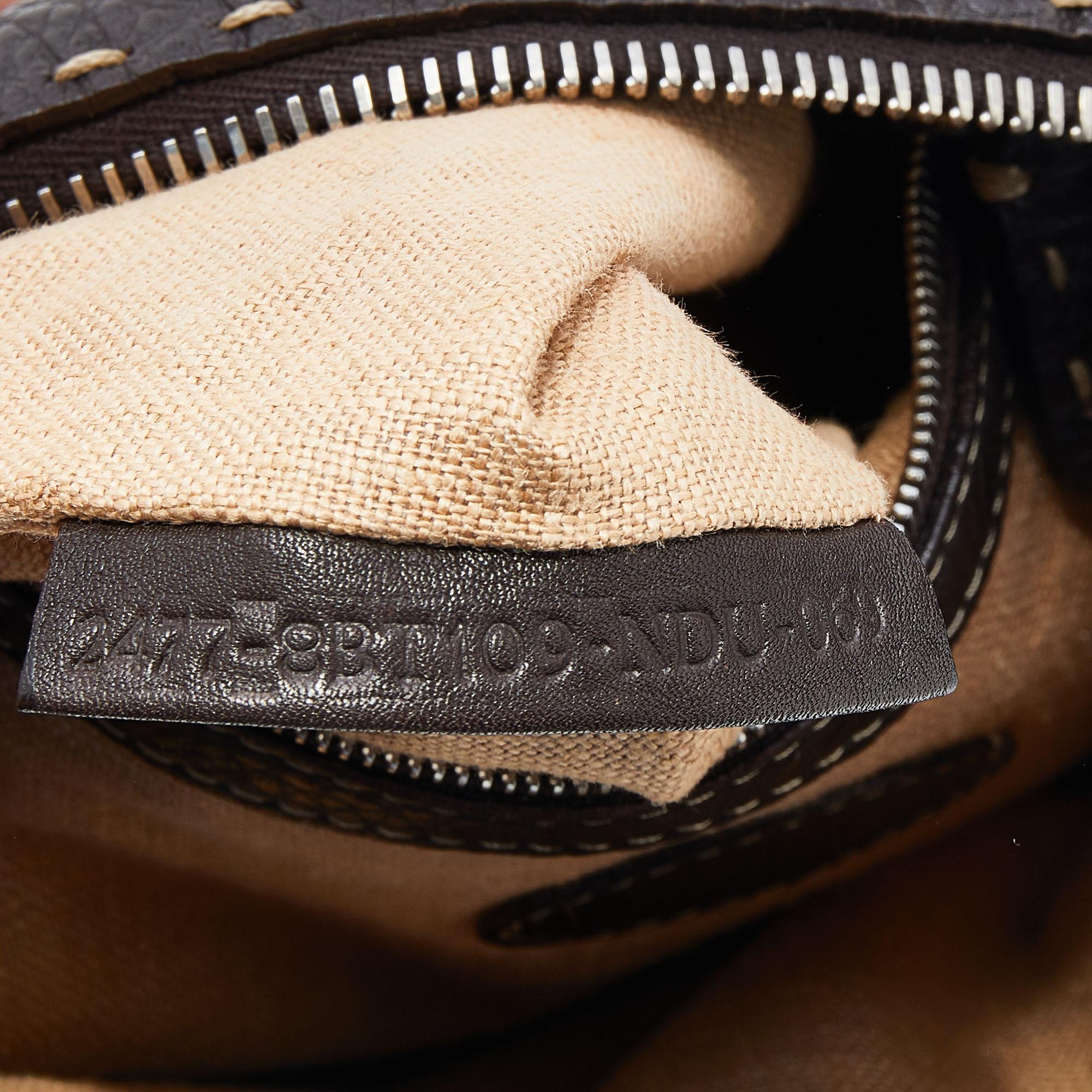 Fendi Dark Brown Selleria Leather Messenger Bag 5