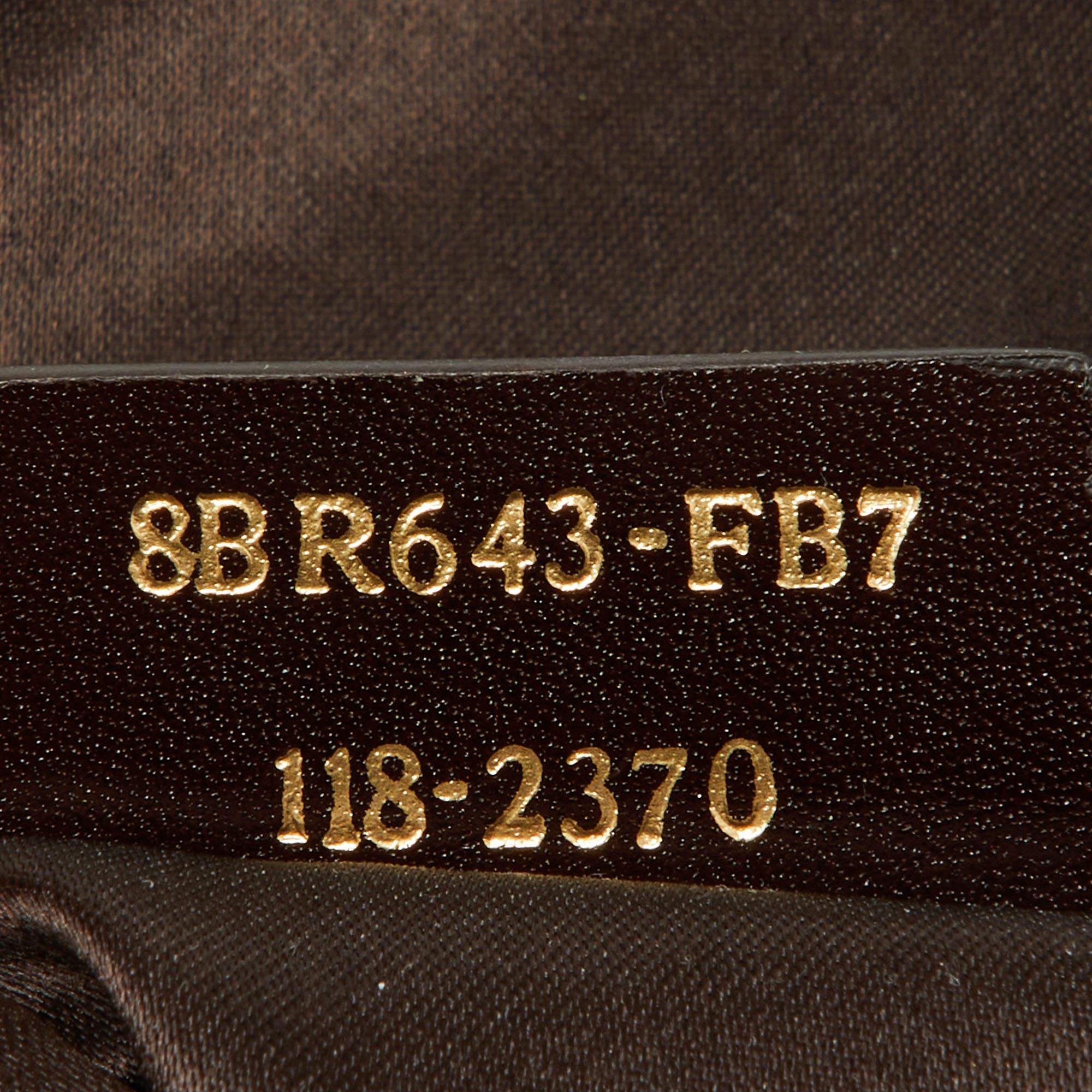 Fendi Dark Brown Shimmer Nubuck Leather Forever Hobo For Sale 3