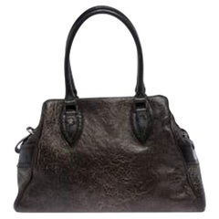 Fendi Dark Brown Shimmering Leather Chef De Jour Satchel