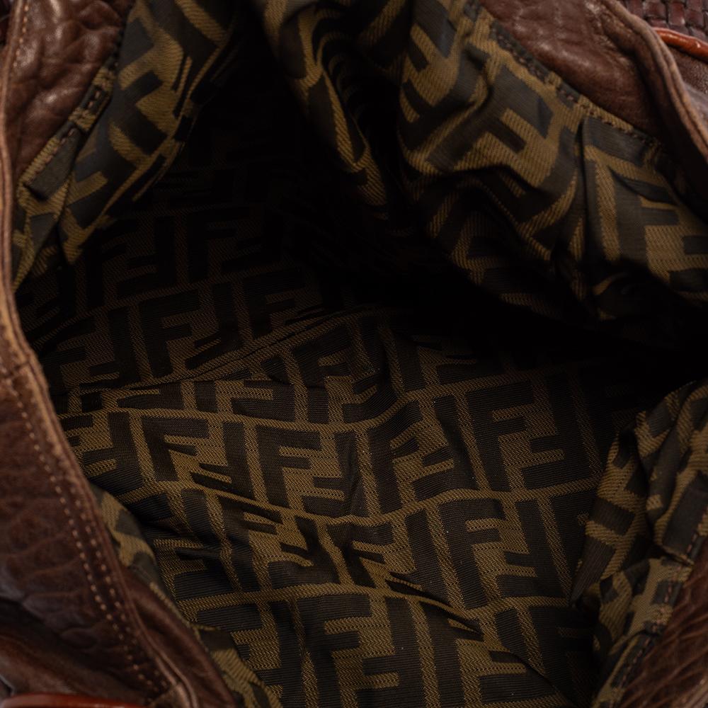 Fendi Dark Brown Textured Leather Spy Bag 3