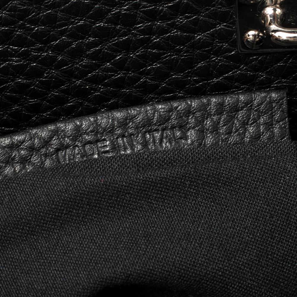 Men's Fendi Dark Green Selleria Leather Peekaboo Iconic Fit Briefcase