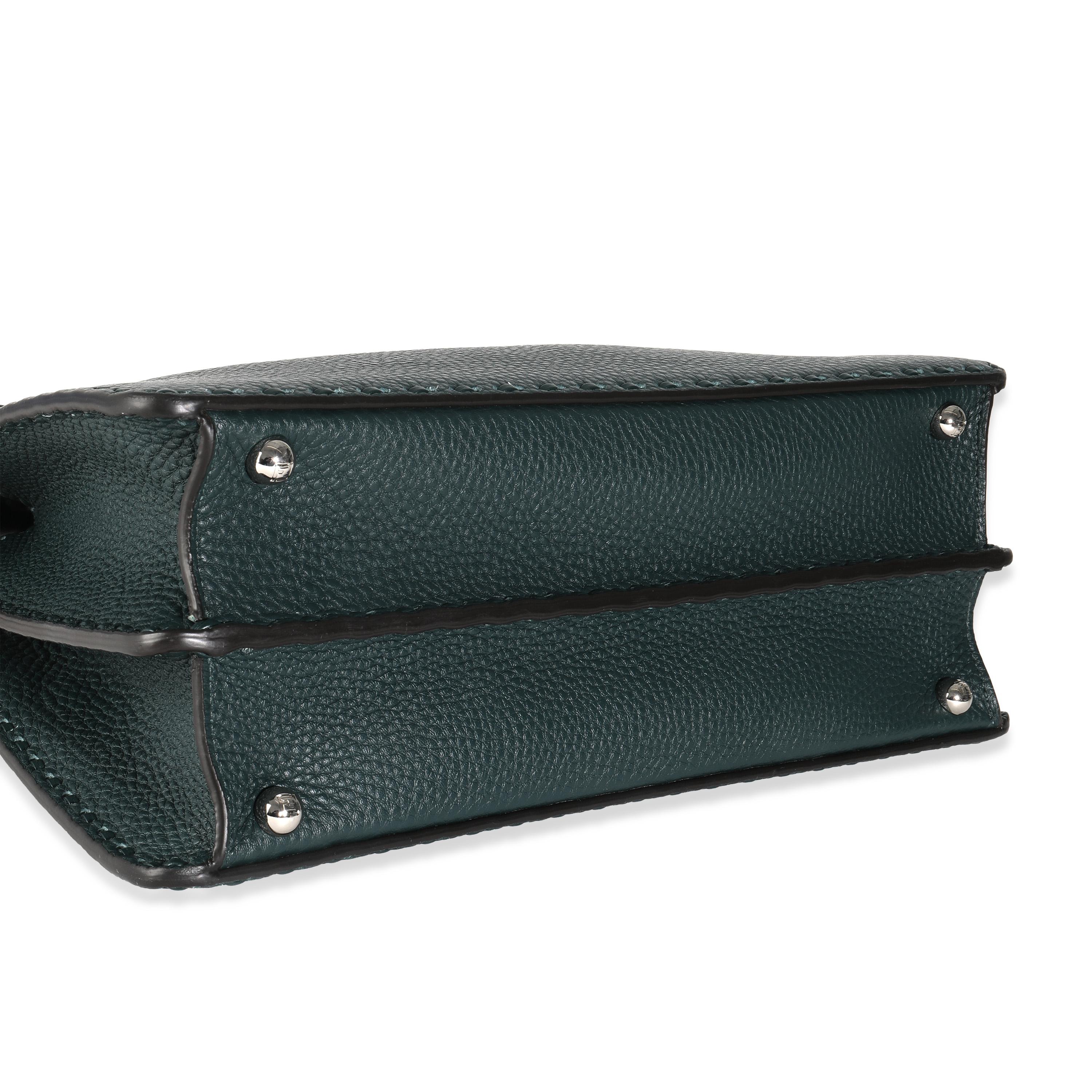 Fendi Dark Green Sellerissima Nappa Sintetica Tape Stitch Medium Peekaboo I SEE 1