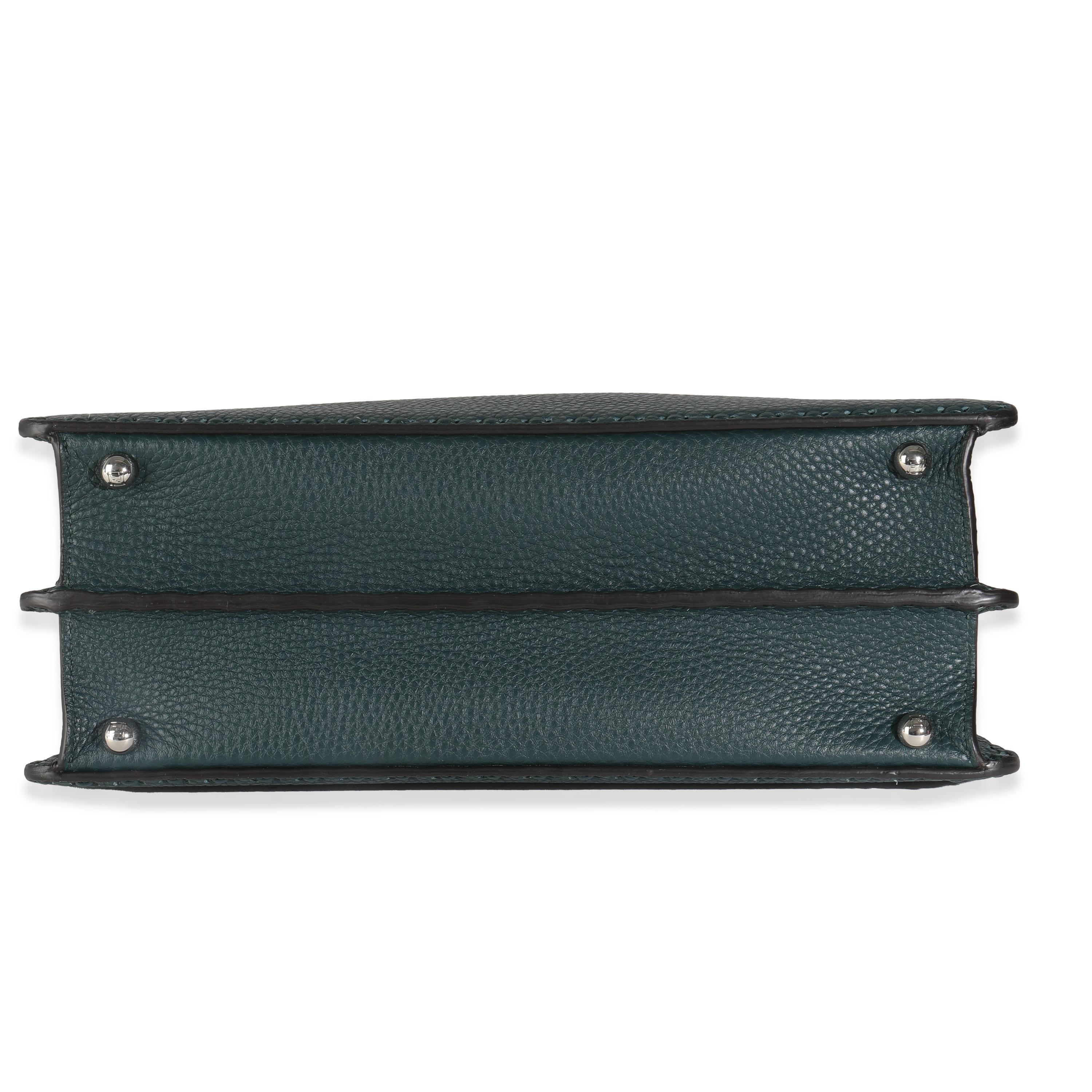 Fendi Dark Green Sellerissima Nappa Sintetica Tape Stitch Medium Peekaboo I SEE 2