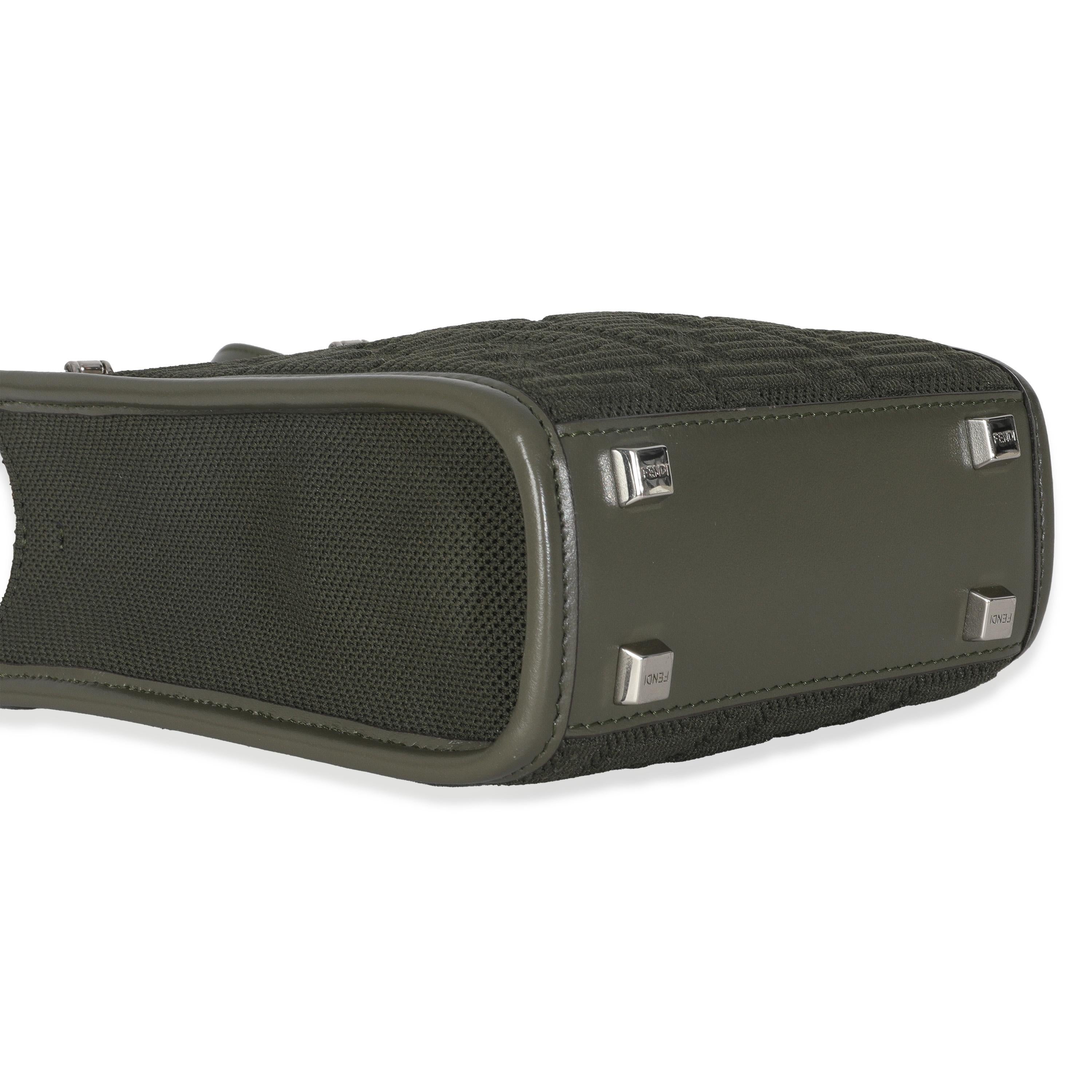 Fendi Vert foncé Tissu technique FF Mini Fendi Sunshine Shopper Pour femmes en vente