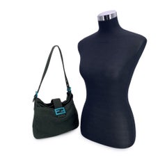 Fendi Dark Green Wool Fabric Mamma Baguette Mama Shoulder Bag
