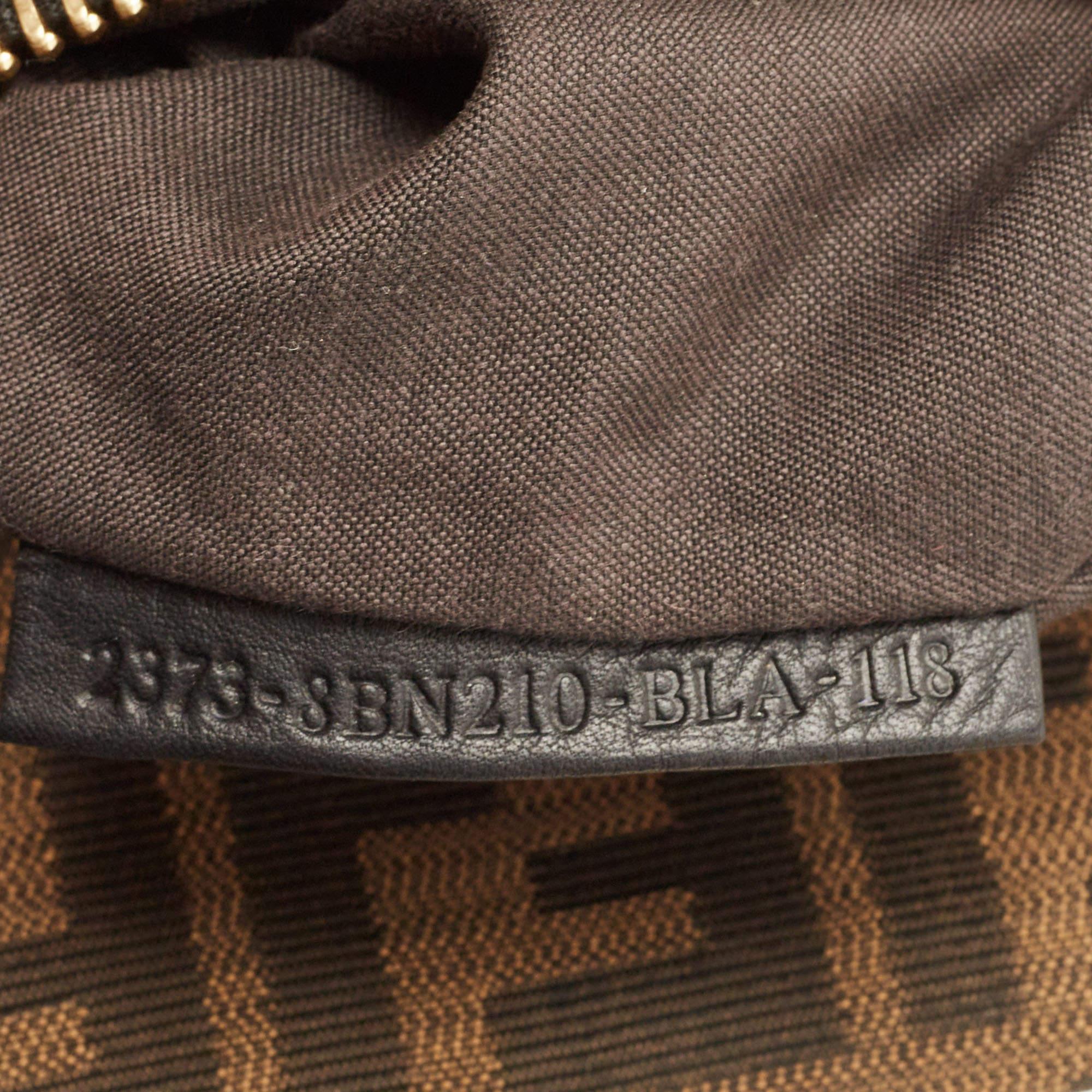 Fendi Dark Grey Leather Large Peekaboo Top Handle Bag 4