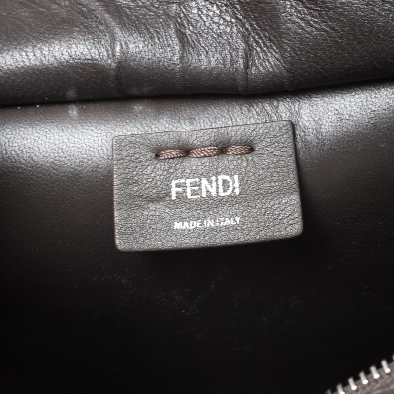 Women's Fendi Dark Grey Leather Mini 3Jours Tote