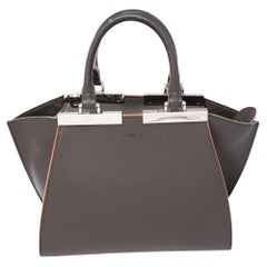 Fendi Dark Grey Leather Mini 3Jours Tote