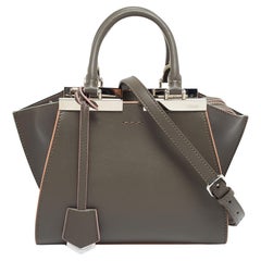 Fendi Dark Grey Leather Mini 3Jours Tote