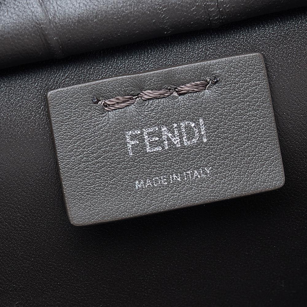 Fendi Dark Khaki Leather Mini 3Jours Tote 4
