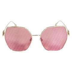 Fendi Dark Pink Logo Butterfly Sunglasses