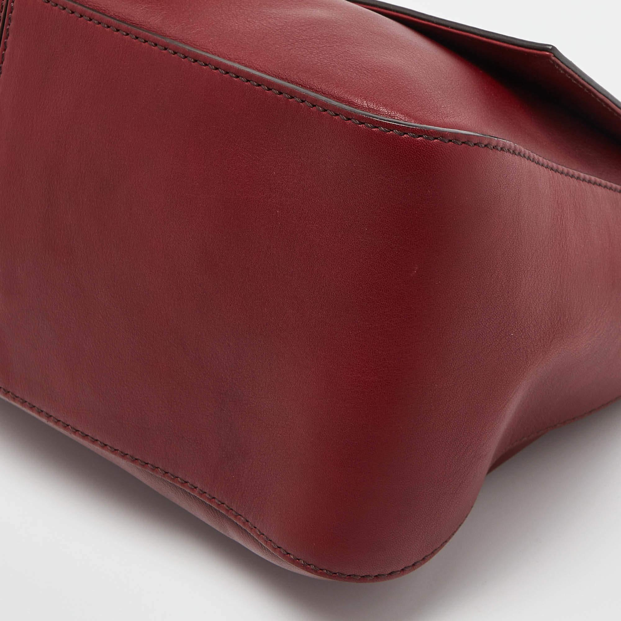 Fendi Dark Red Leather Big Mamma Forever Baguette Bag 6