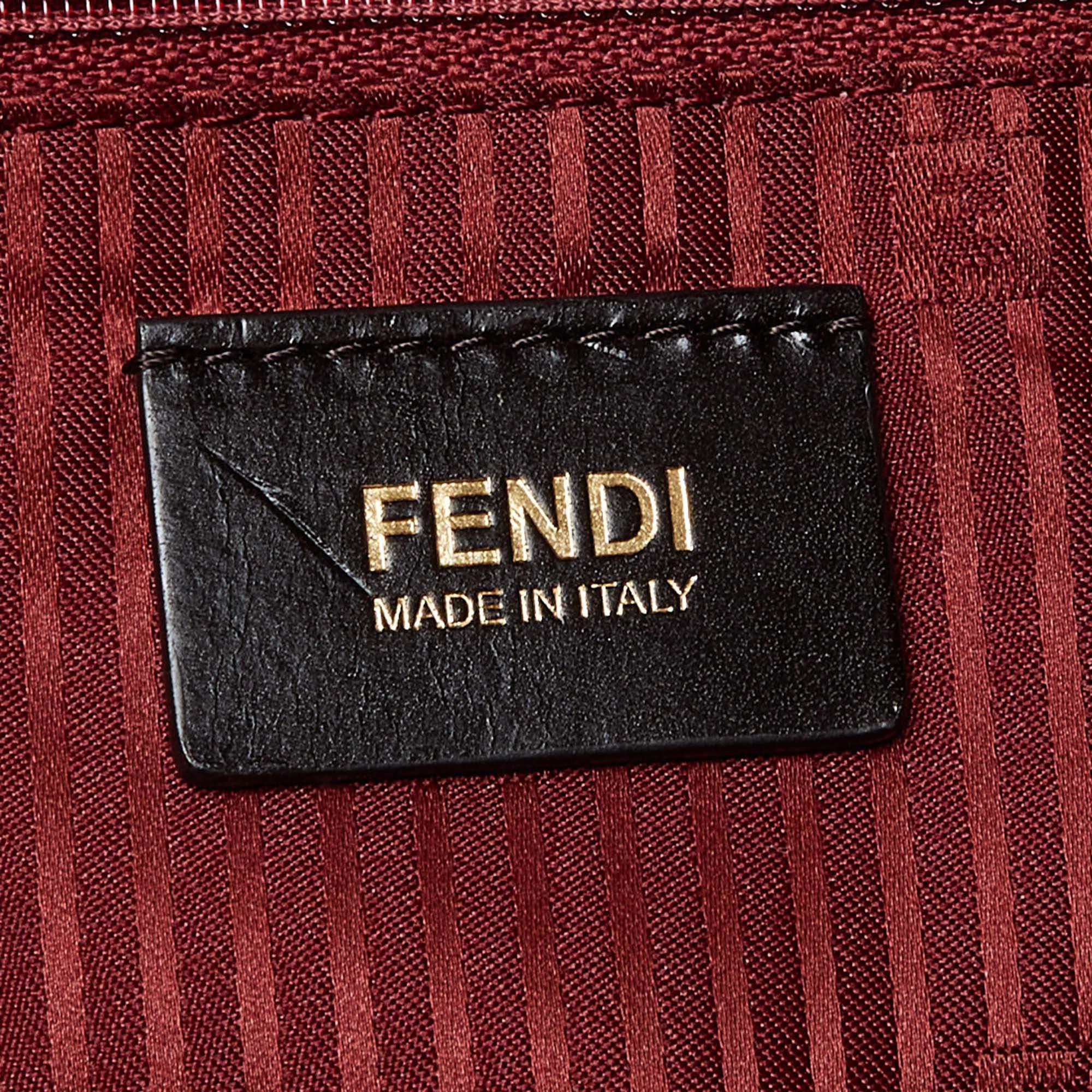 Fendi Dark Red Leather Big Mamma Forever Baguette Bag 3