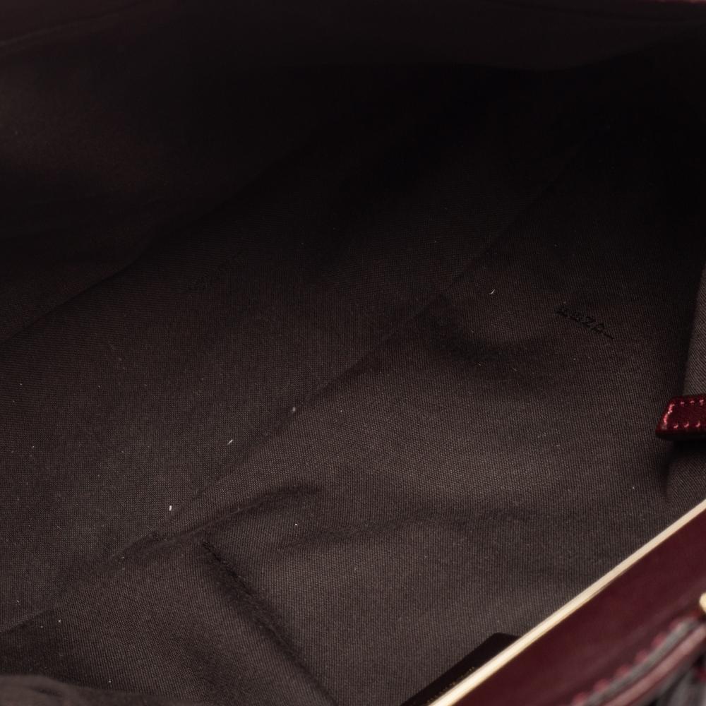 Fendi Dark Red Leather Maxi Baguette Flap Shoulder Bag 4