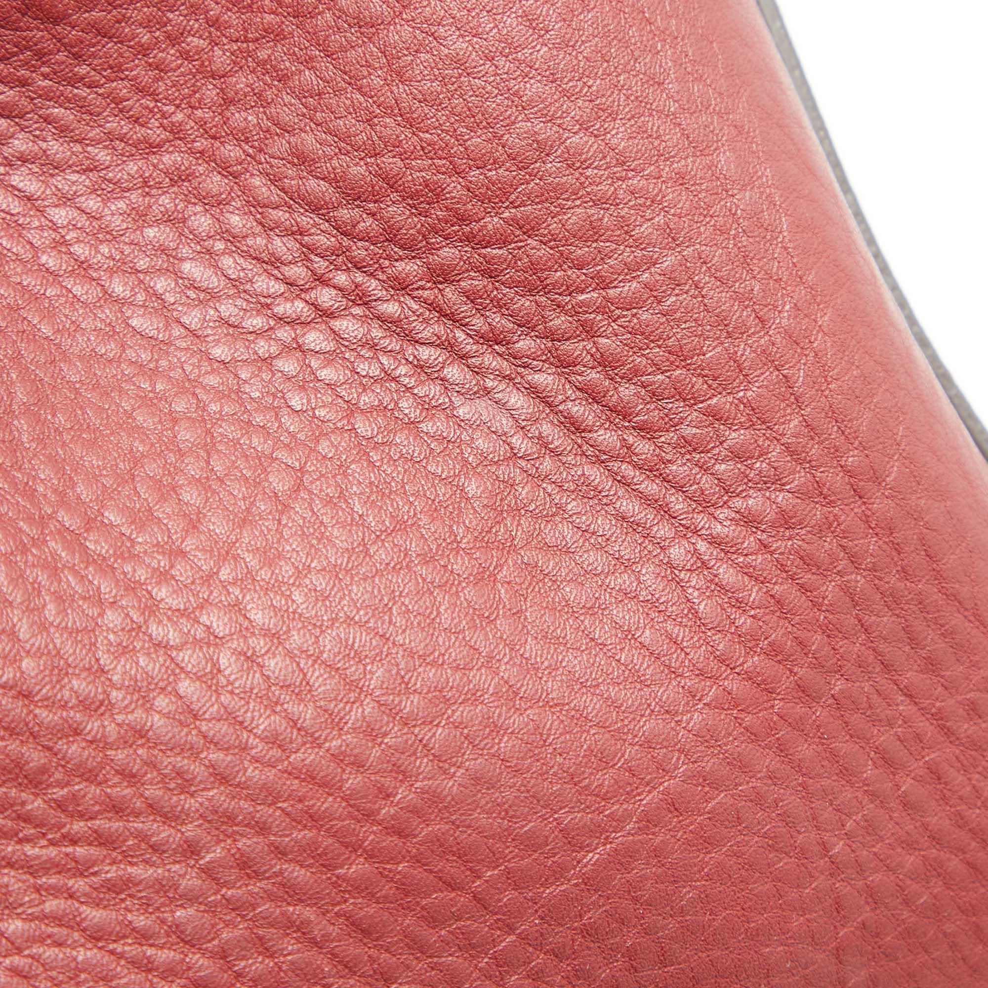 Fendi Dark Red Leather Medium 2Jours Tote For Sale 7
