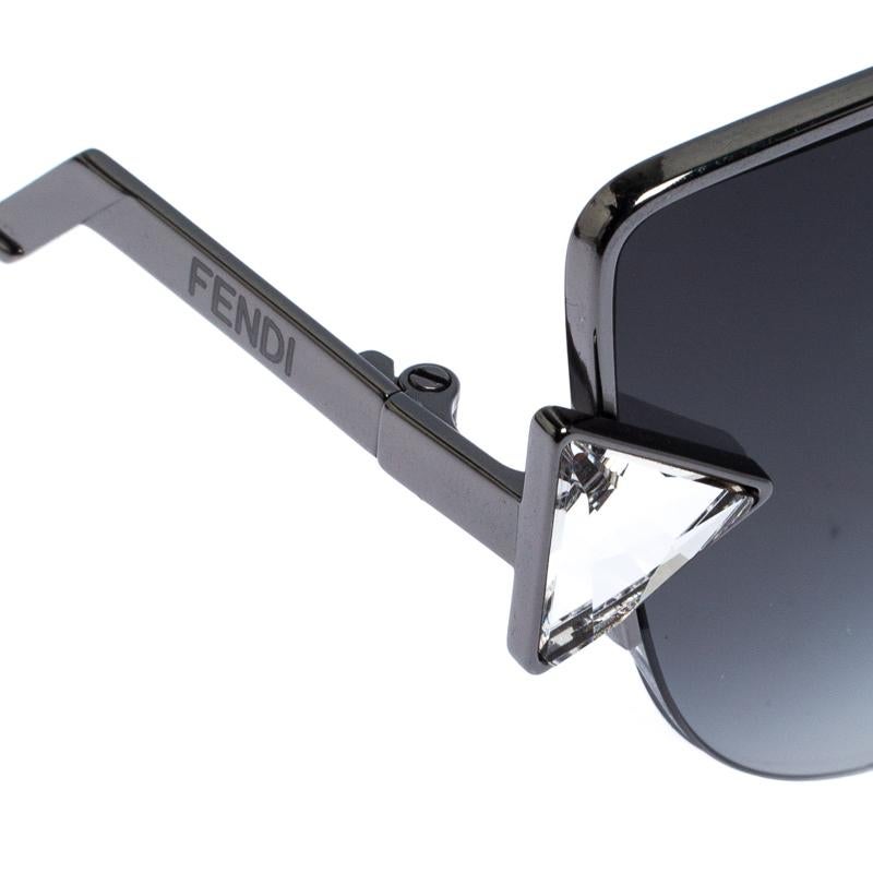 Gray Fendi Dark Ruthenium / Grey Gradient FF0242/S Cat Eye Sunglasses
