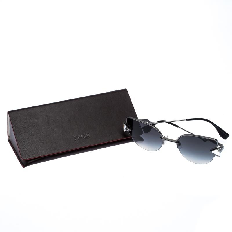 Fendi Dark Ruthenium / Grey Gradient FF0242/S Cat Eye Sunglasses 1