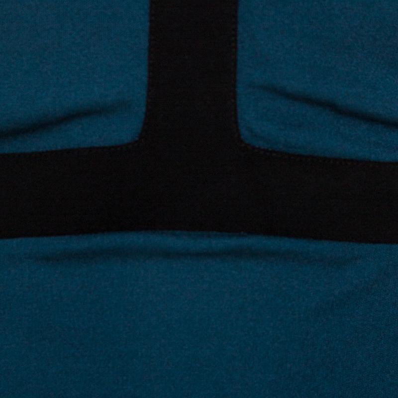 Fendi Dark Teal Jersey Backless Maxi Dress S 1