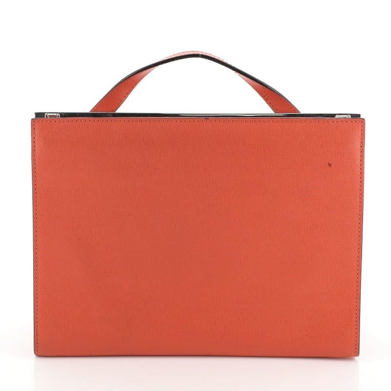 Orange Fendi Demi Jour Satchel Leather