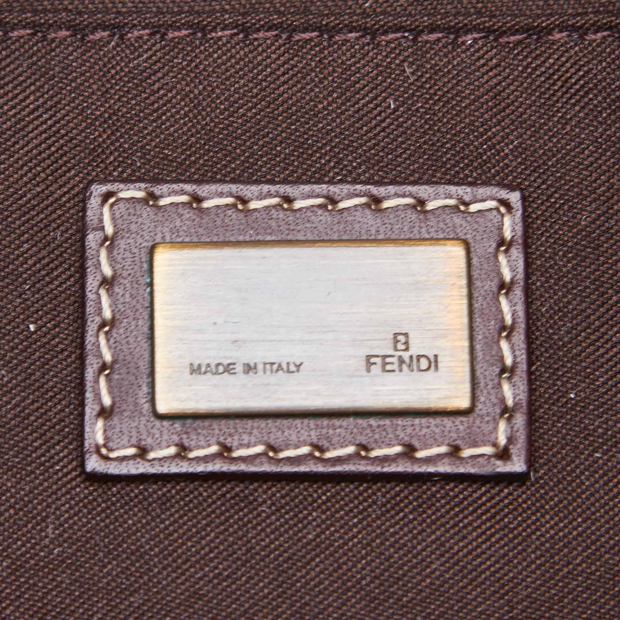 Black Fendi Denim baguette bag For Sale