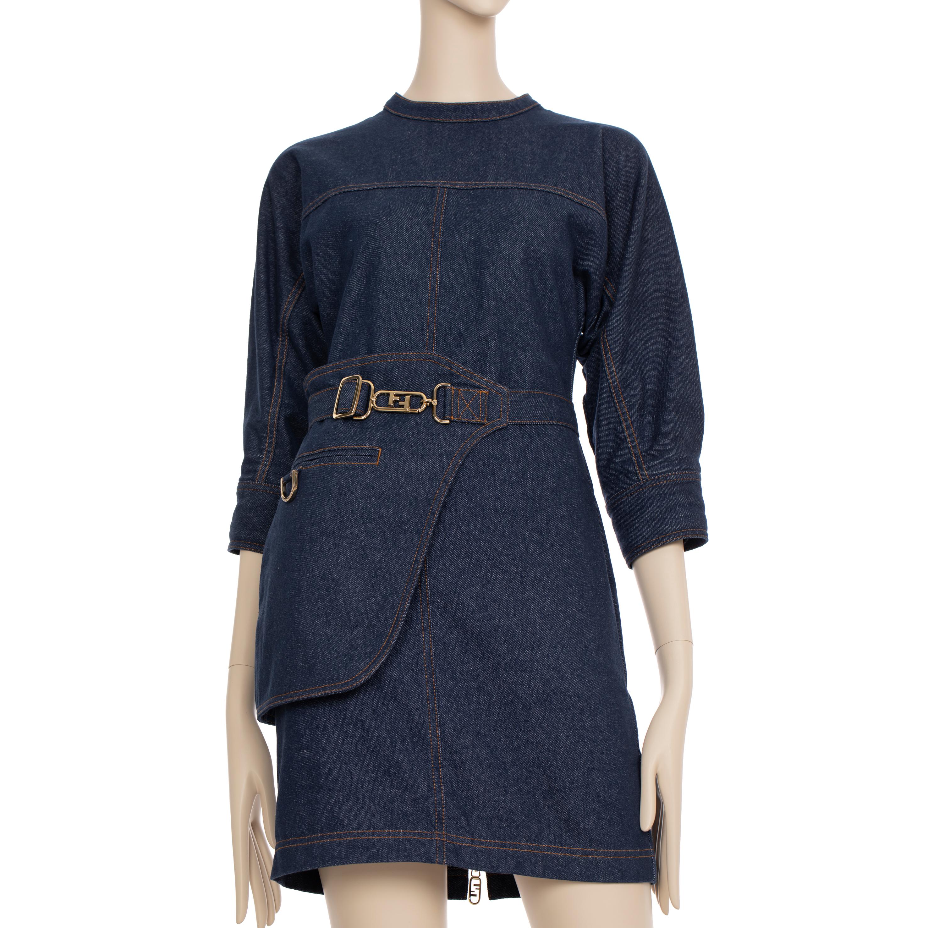 Fendi Denim Dress With Belt Bag 36 IT 3