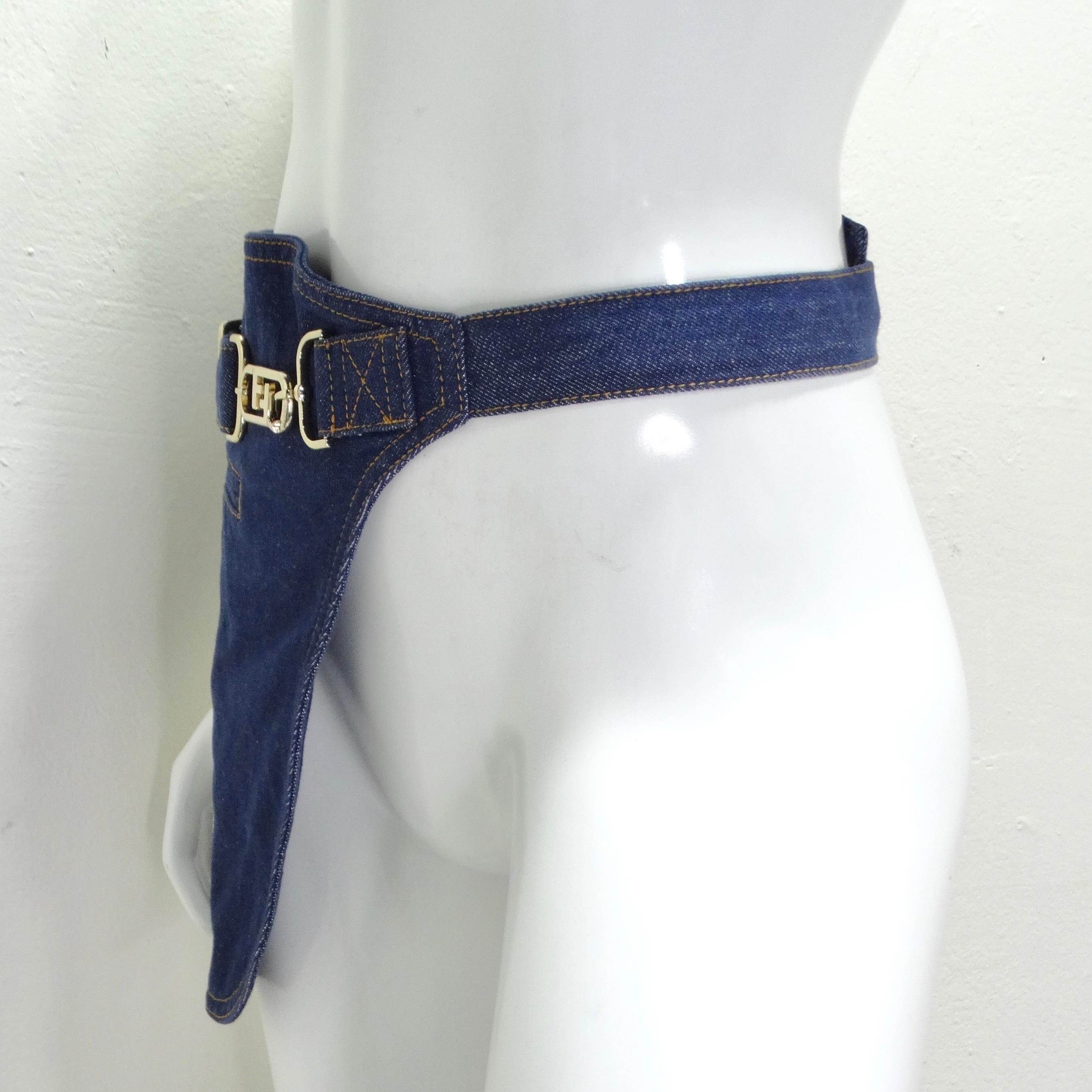 Women's or Men's Fendi Denim Skirt Belt For Sale