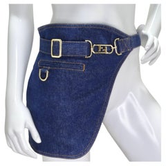 Ceinture de la jupe en jean de Fendi