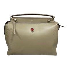 Fendi Dotcom Beige Leather Shoulder Bag
