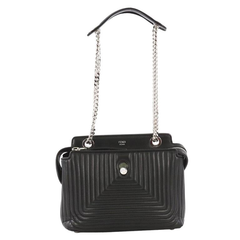 Fendi DotCom Click Shoulder Bag Quilted Leather Small