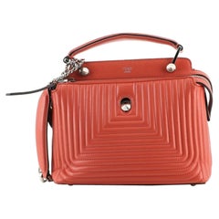 Fendi DotCom Click Top Handle Bag Quilted Leather Small