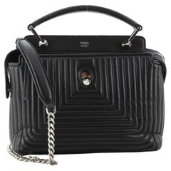 Fendi DotCom Click Top Handle Bag Quilted Leather Small