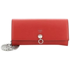 Fendi DotCom Continental Wallet on Chain Leather