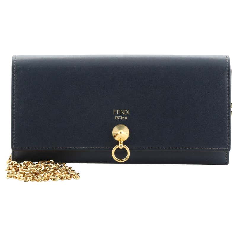 Fendi DotCom Continental Wallet on Chain Leather at 1stDibs