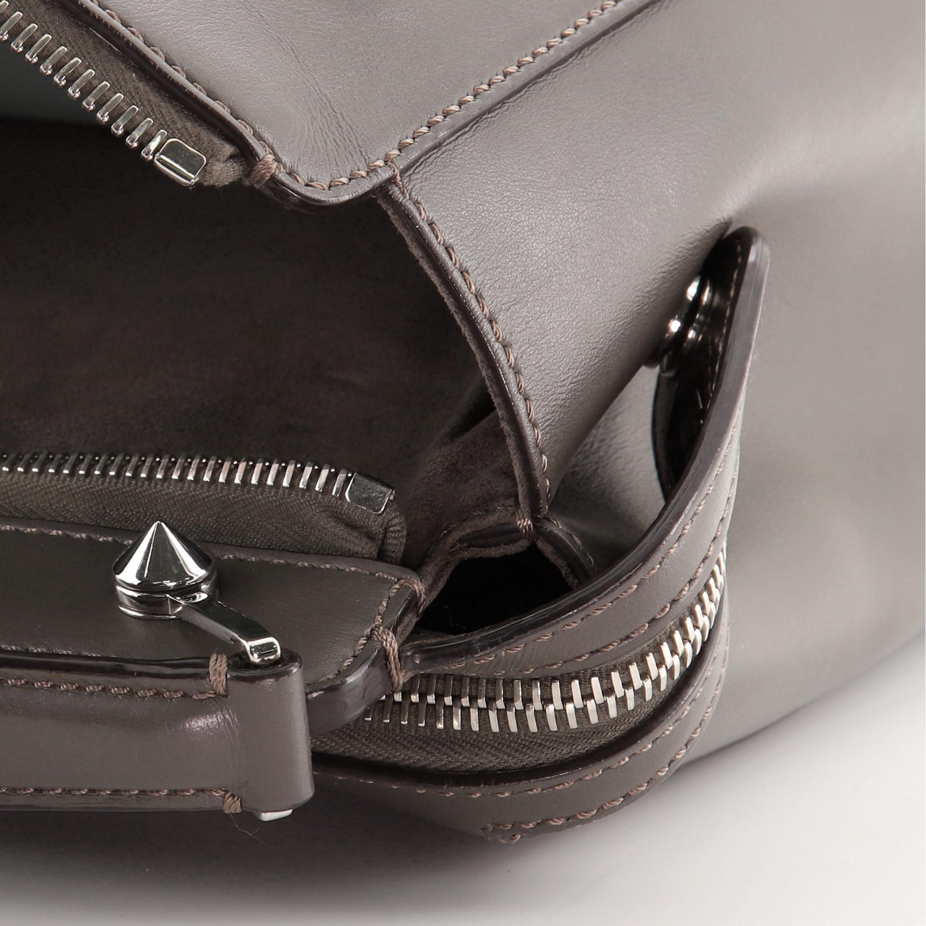 Women's or Men's Fendi DotCom Convertible Satchel Whipstitch Leather Medium