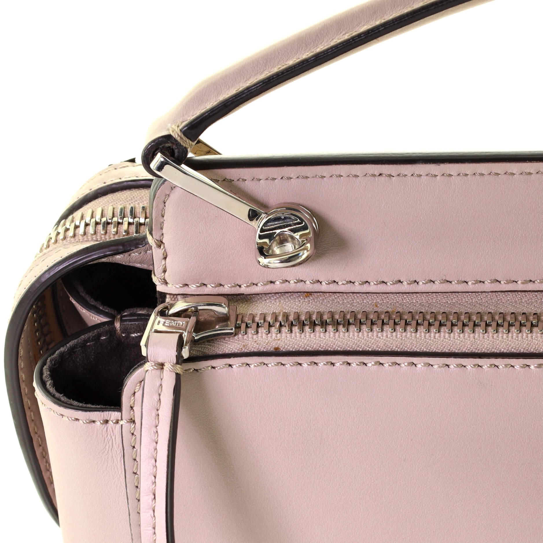 Fendi DotCom Convertible Satchel Peitschenstich Leder Medium 3