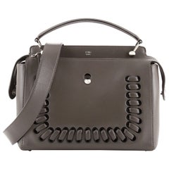 Fendi DotCom Convertible Satchel Whipstitch Leather Medium