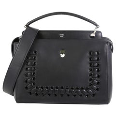 Fendi DotCom Convertible Satchel Whipstitch Leather Medium