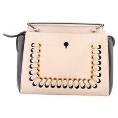 Fendi DotCom Convertible Satchel Whipstitch Leather Medium