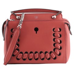 Fendi DotCom Convertible Satchel Whipstitch Leather Small