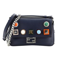 Fendi Double Baguette Studded Leather Micro